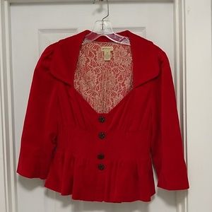 Elevenses Red soft Dressy Jacket Sz 10